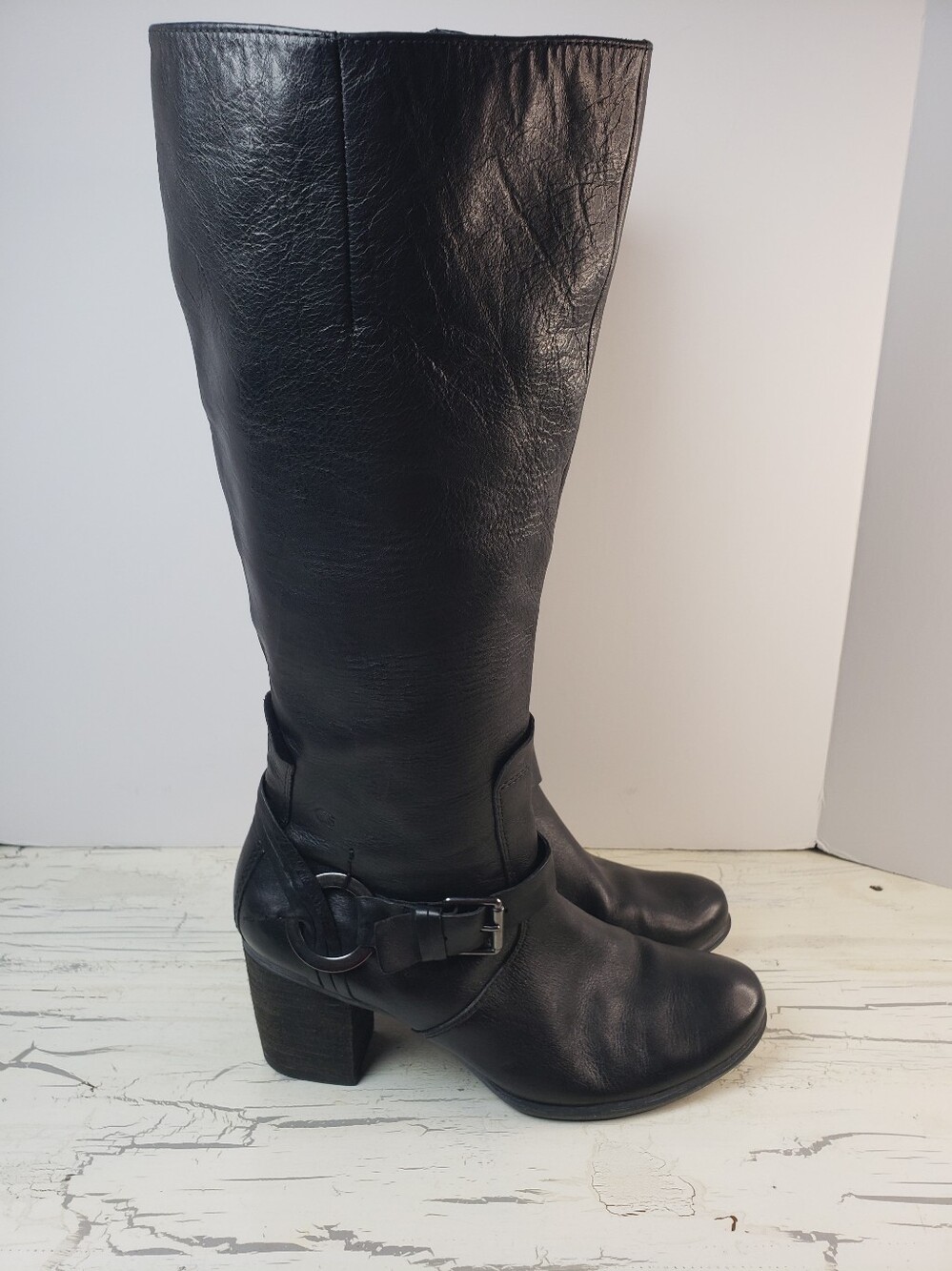 Josef Seibel Tall Black Leather knee-high Boots in Women's size 8.5